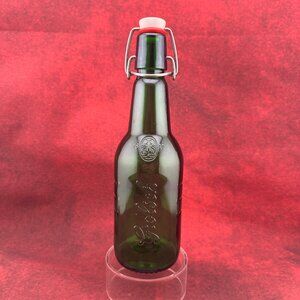 GROLSCH BEER VINTAGE GREEN GLASS BOTTLE WITH ICONIC PORCELAIN SWING-TOP LID